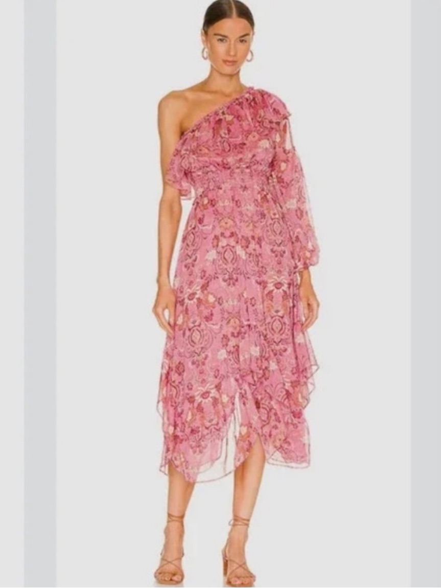 Misa Los Angeles Vola One Shoulder Dress Xs
